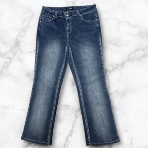 Lane Bryant Straight Leg, Rhinestone Embroidered pockets